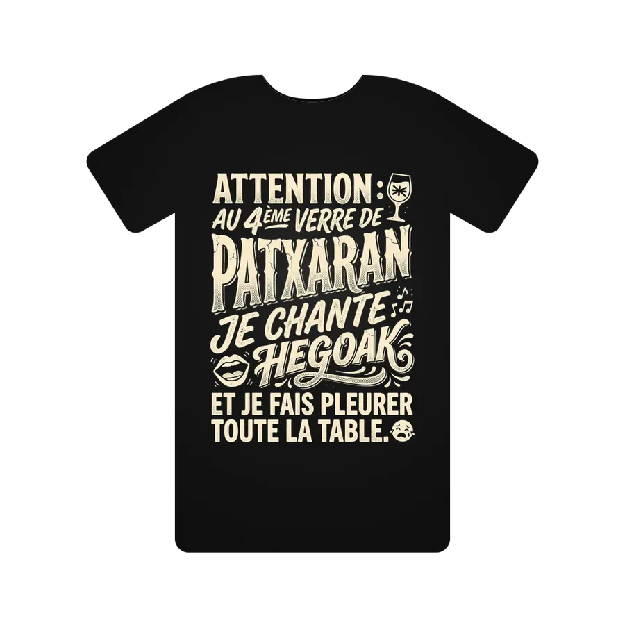 Attention : au 4ème verre de patxaran, je chante Hegoak et je fais pleurer toute la table.
