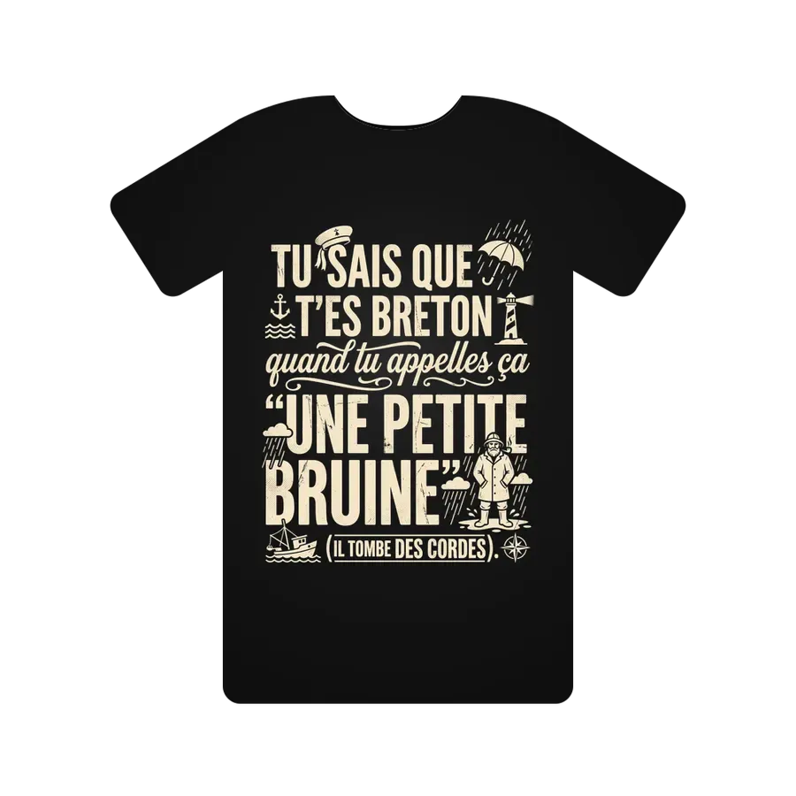 Tu sais que t'es Breton quand tu appelles ça "une petite bruine". (Il tombe des cordes).