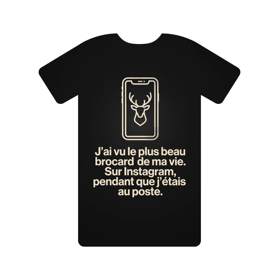 J'ai vu le plus beau brocard de ma vie. Sur Instagram, pendant que j'étais au poste.