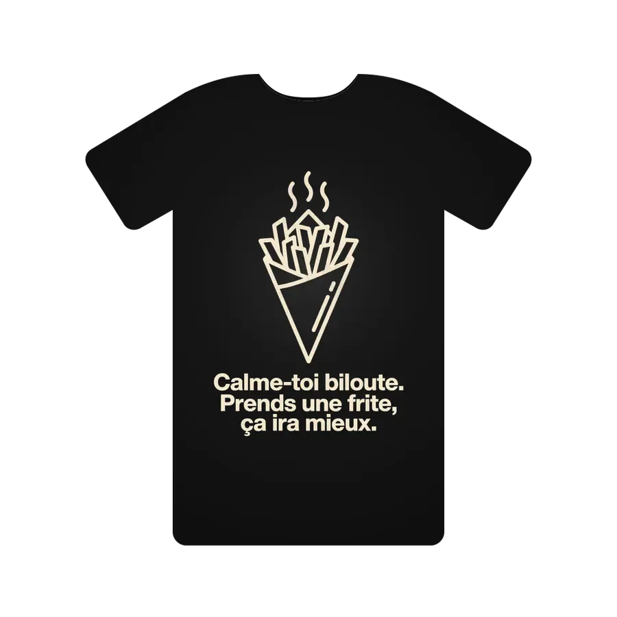 Calme-toi biloute. Prends une frite, ça ira mieux.