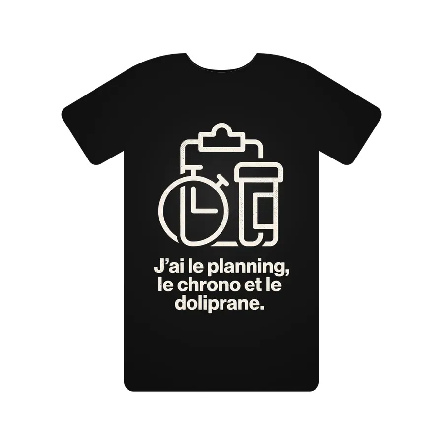 J'ai le planning, le chrono et le doliprane.