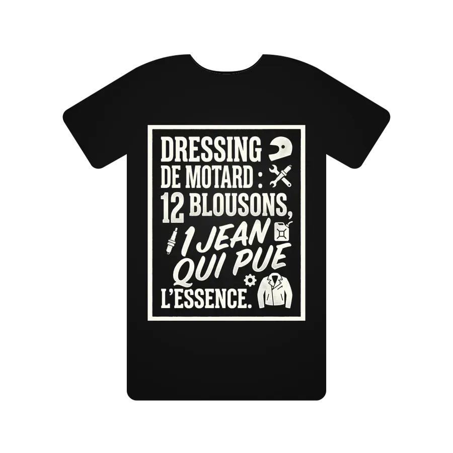 Dressing de motard : 12 blousons, 1 jean qui pue l'essence.