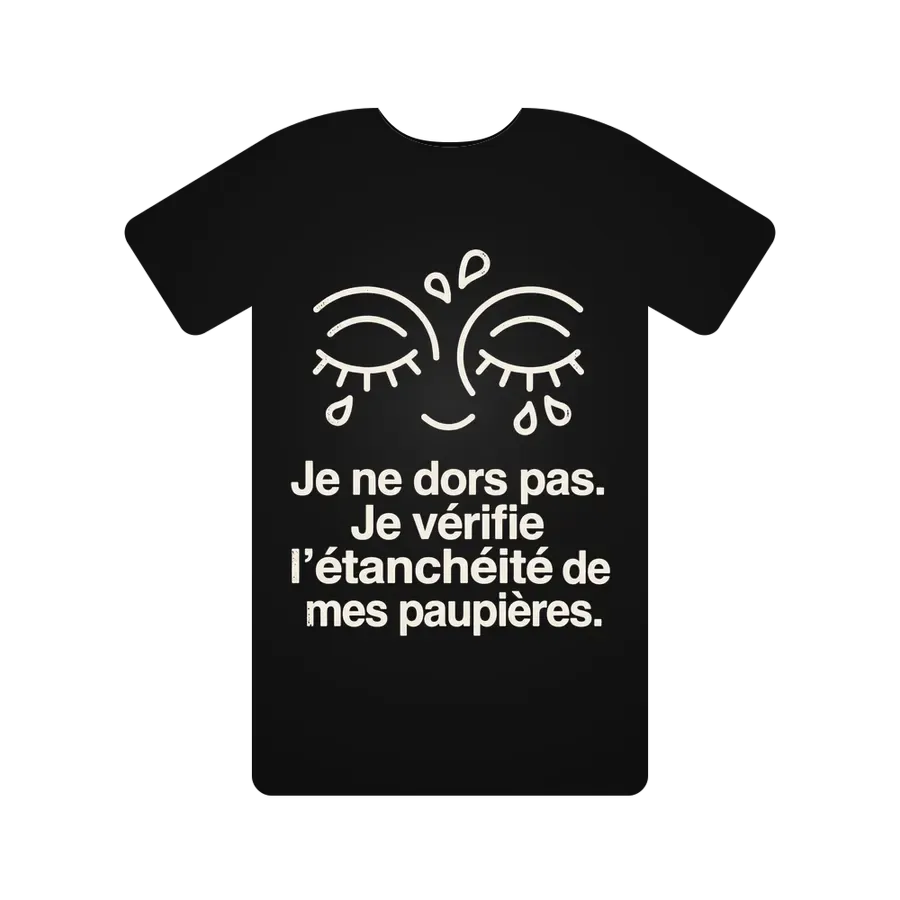 Je ne dors pas. Je vérifie l'étanchéité de mes paupières.