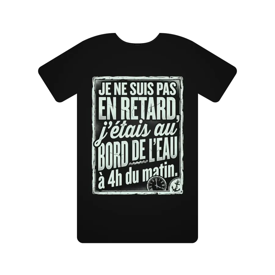 Je ne suis pas en retard, j'étais au bord de l'eau à 4h du matin.