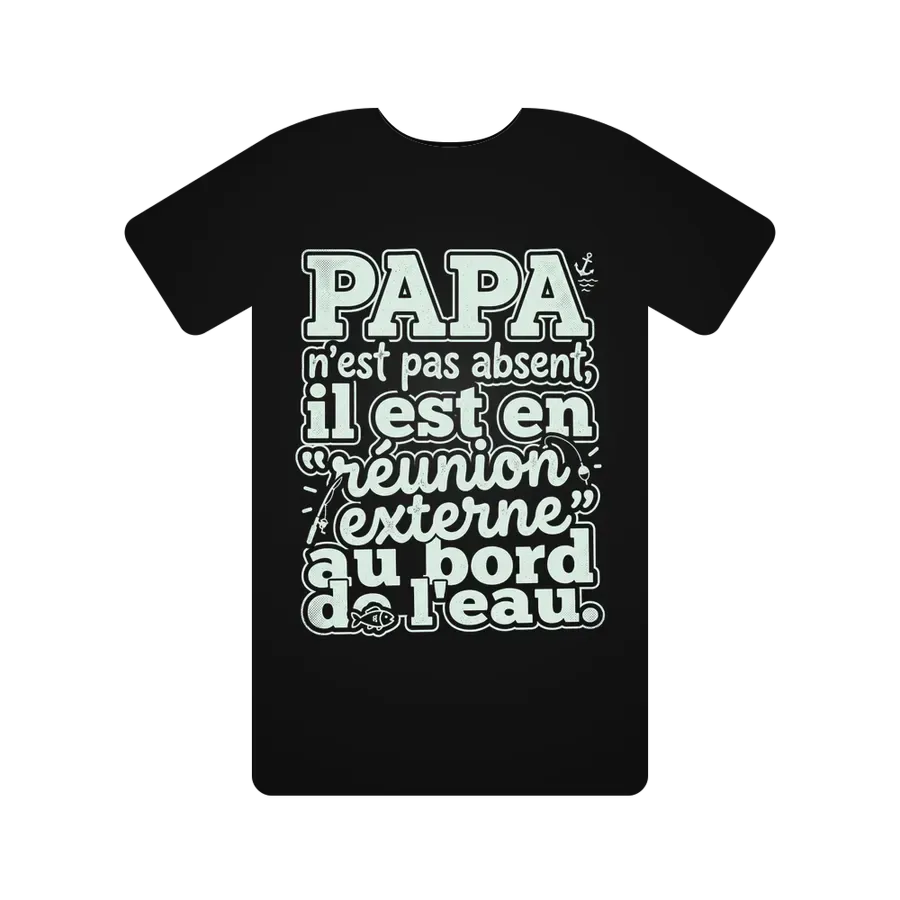 Papa n'est pas absent, il est en 'réunion externe' au bord de l'eau.