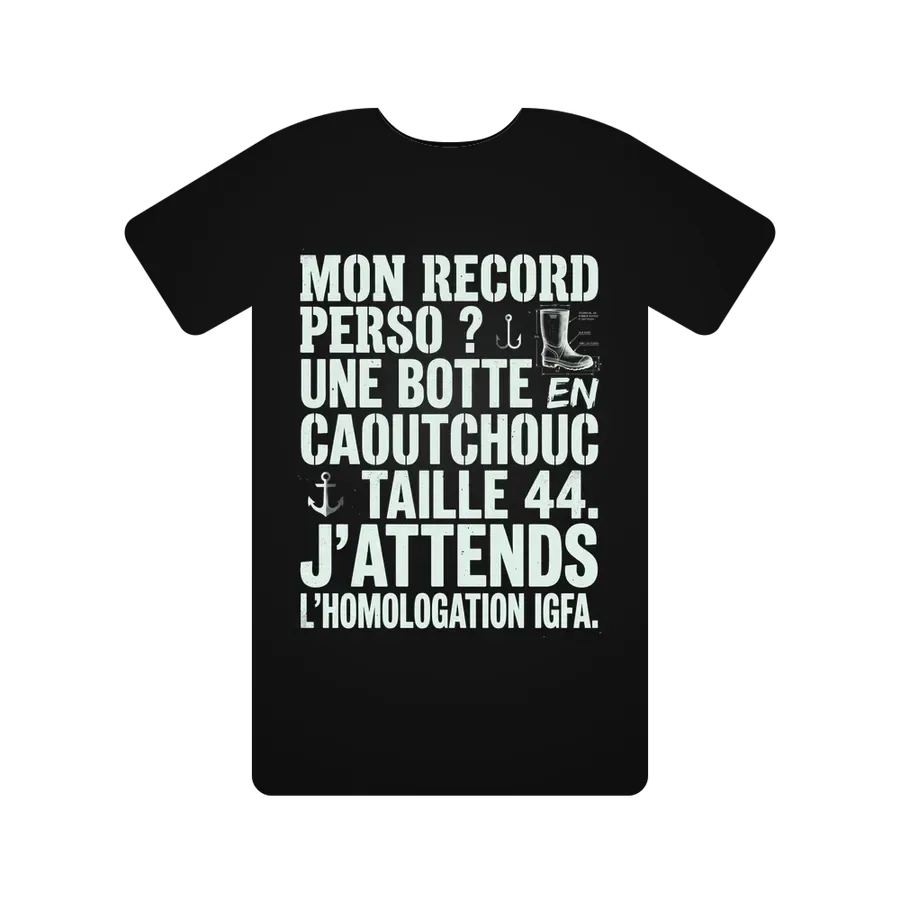 MON RECORD PERSO ? UNE BOTTE EN CAOUTCHOUC TAILLE 44. J'ATTENDS L'HOMOLOGATION IGFA.