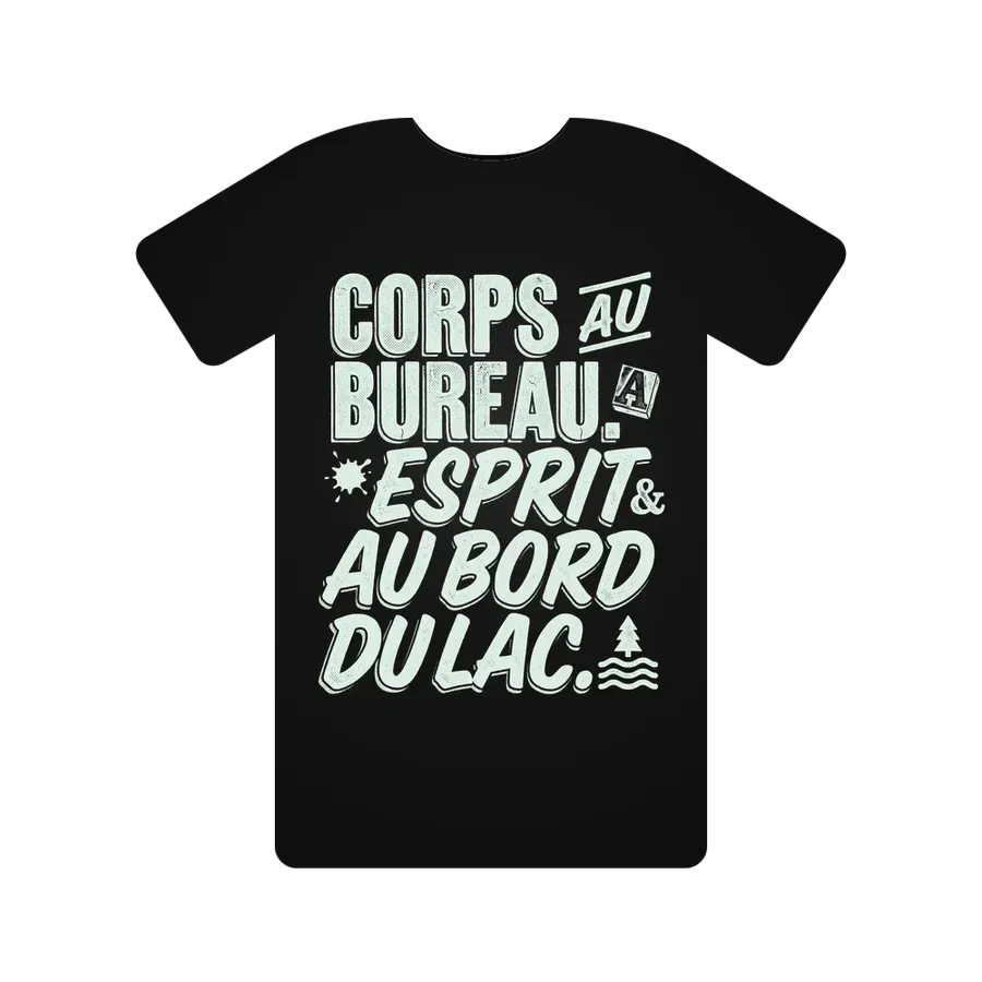 Corps au bureau. Esprit au bord du lac.