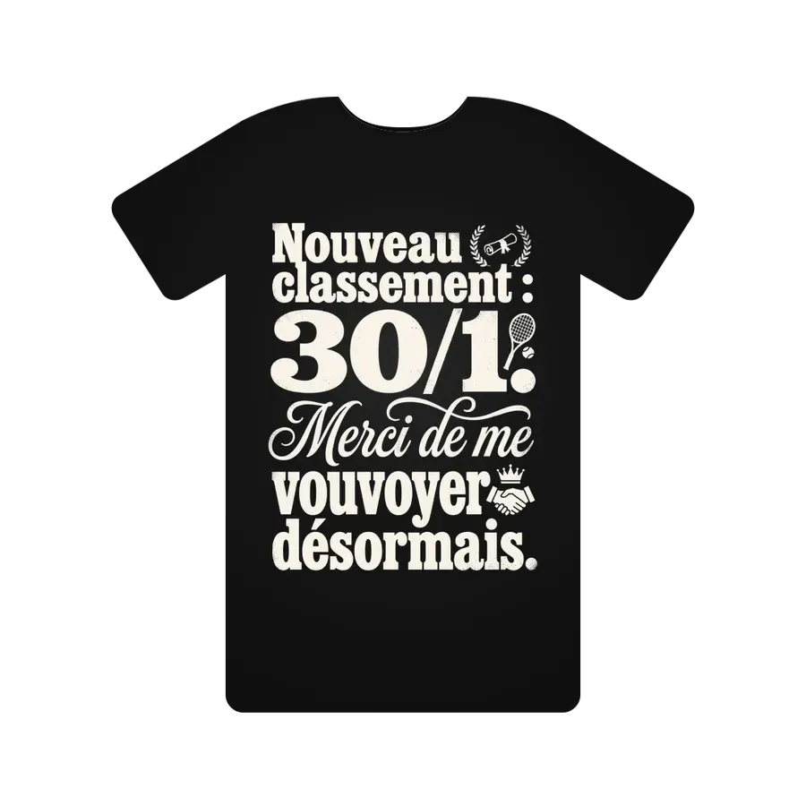 Nouveau classement : 30/1. Merci de me vouvoyer désormais.